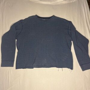 Waffle-knit Crop Shirt